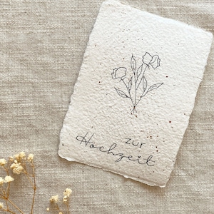 Karte zur Hochzeit | Einpflanzbare Karte | Glückwunschkarte Hochzeit | Samenpapier | Für das Brautpaar | nachhaltige Geschenke |Blumenpapier