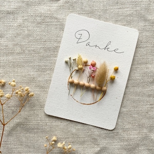 Dankeskarte | Postkarte Danke | Dankeschön Karte | Trockenblumen Karte | Danke Karte | Grußkarte Danke | Danke Mama | Danke von Herzen|Danke