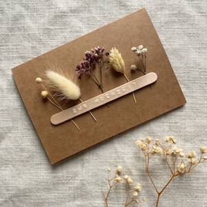 Karte zur Hochzeit | Glückwunschkarte Hochzeit | Hochzeitskarte | Karte Trockenblumen | Für das Brautpaar | Karte Blumen | Hochzeit Karte
