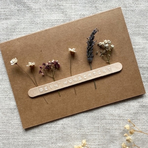Trockenblumenkarte | Karte personalisiert | Glückwunschkarte | Geburtstagskarte individuell | Getrocknete Blumen | Karte mit Trockenblumen