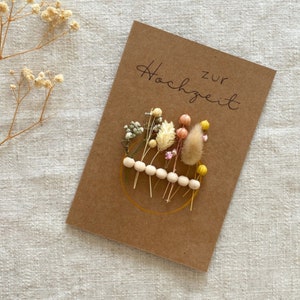 Karte zur Hochzeit | Glückwunschkarte Hochzeit | Trockenblumenkranz | Karte Trockenblumen | Für das Brautpaar | Karte Blumen |Hochzeitskarte