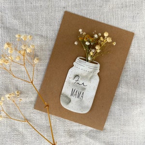Karte für Mama | Karte zum Muttertag | Geschenk Mama | Muttertagskarte | Geburtstag Mama | Karte Trockenblumen | Für Mama | Karte Aquarell