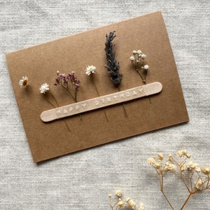 Glückwunschkarte | Karte Happy Birthday | Trockenblumenkarte | Karte Geburtstag | Karte Blumen | Geburtstagskarte | Karte Trockenblumen