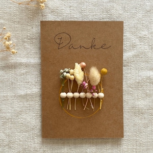 Dankeskarte | Klappkarte Danke | Dankeschön Karte | Trockenblumen Karte | Danke Karte | Grußkarte Danke | Danke Mama | Danke von Herzen
