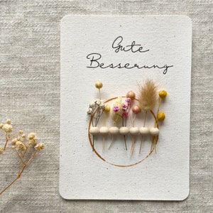 Karte Gute Besserung | Genesungskarte | Gute Besserung Blumen | Trockenblumen Karte | Genesungsgeschenk | Grußkarte Krankheit |Gesund werden