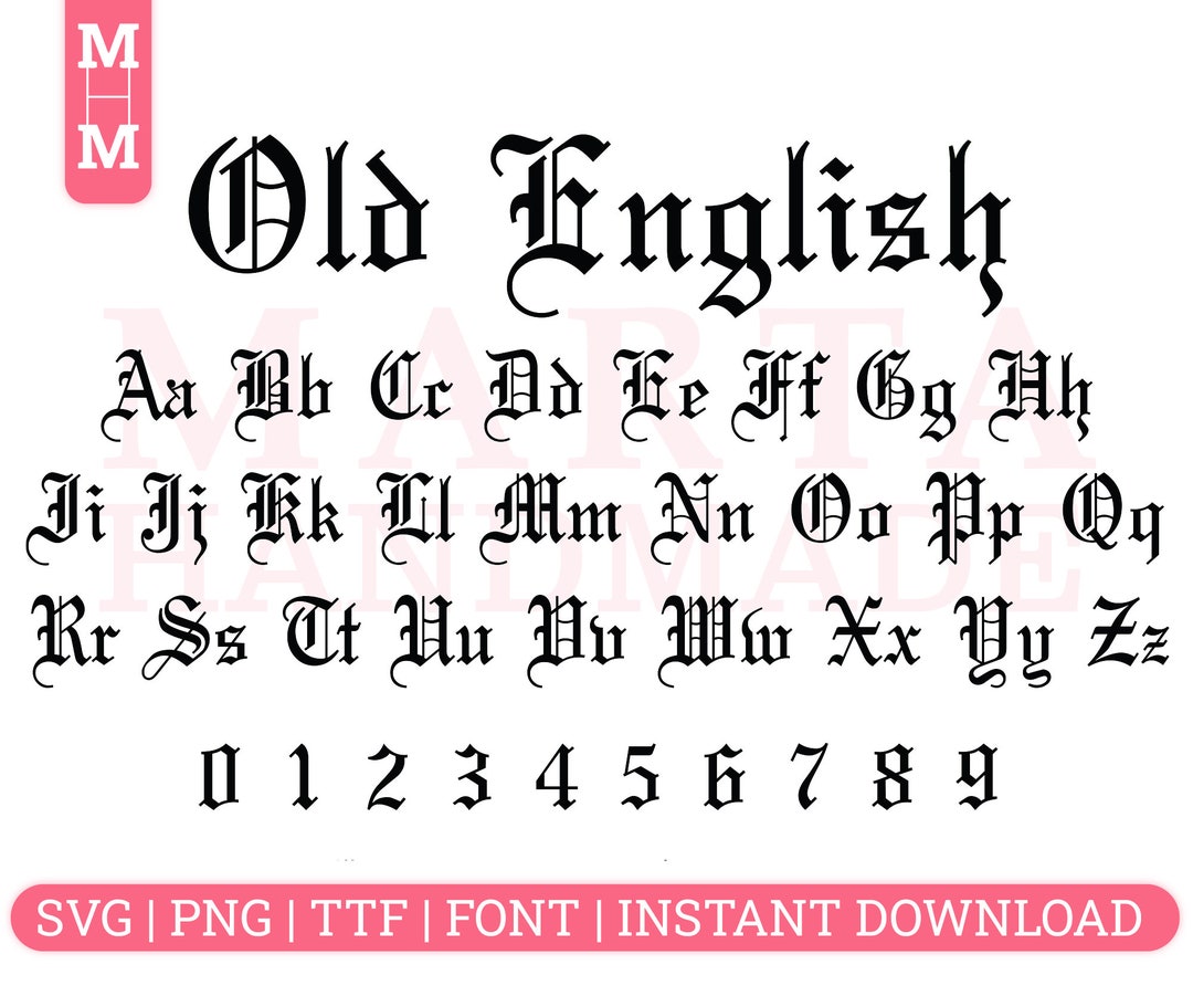 Old English Font, Old English Font Svg, Latin Font, Roman Font, Clipart ...