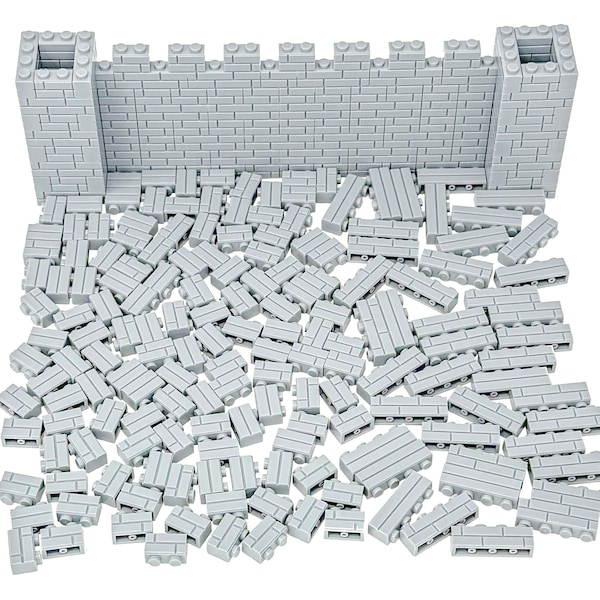 Minizfigs Masonry Profile Bricks Set Building Blocks Wall Parts and Pieces City Castle Medieval Works w/ Major Brands - 265 Pieces