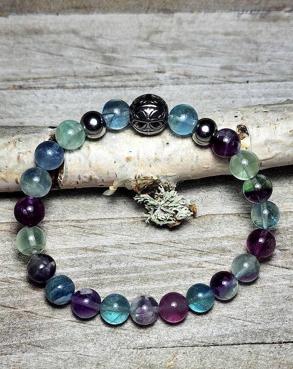 Fluorite ~ Beaded Stretch Bracelet