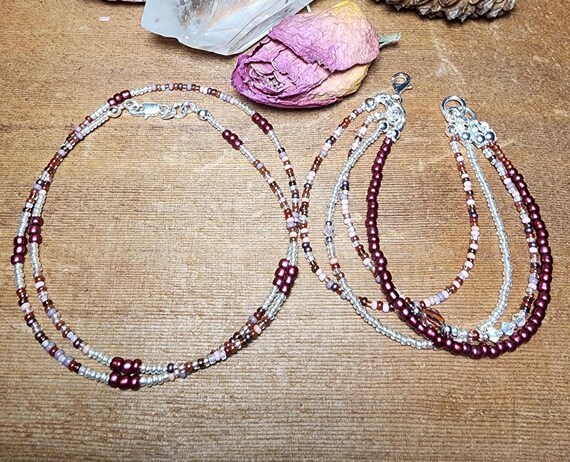 Ellie Set ~ Pink Fantasy Czech Seed Bead  -  Necklace, Bracelet Set