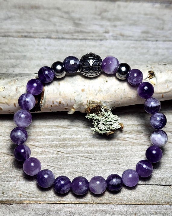 Dog Tooth Amethyst ~ Stretch Bracelet