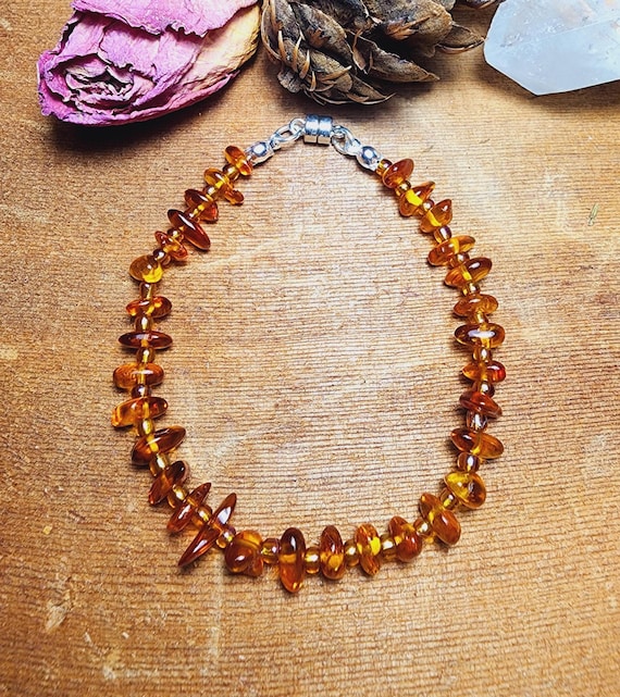 Glowing Columbian Amber ~ Magnetic Clasp Bracelet