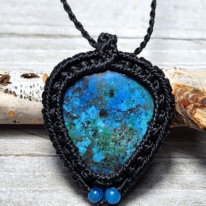 StoneOfWiseWomen ~ Chrysocolla - Micro-Macrame Necklace