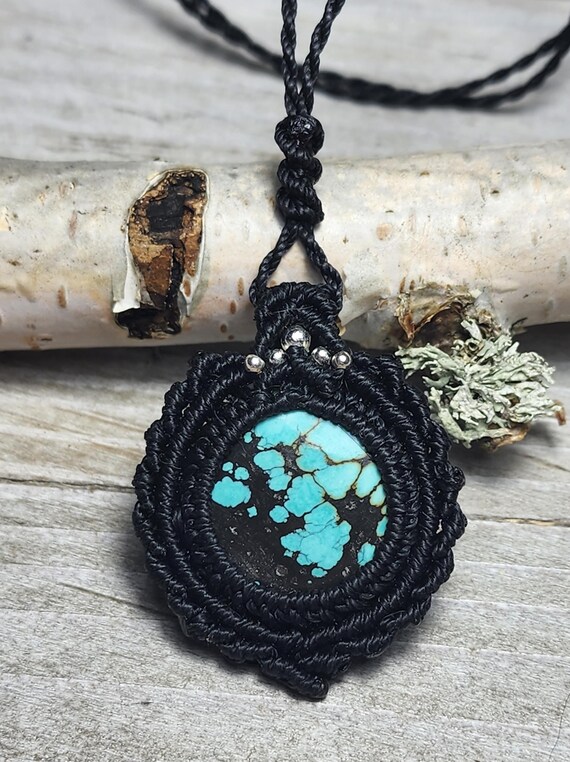 Kingman Turquoise - Micro-Macrame Adjustable Necklace