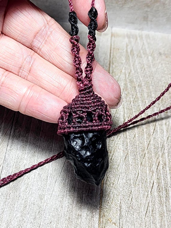 Tektite  ~ Macrame Adjustable Necklace