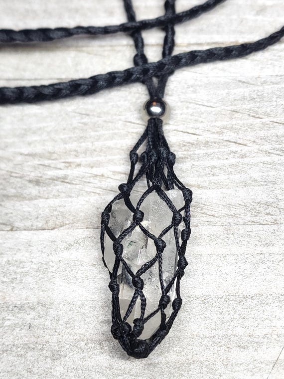 Web Bag, Web Pouch, for your Crystal - Adjustable Necklace