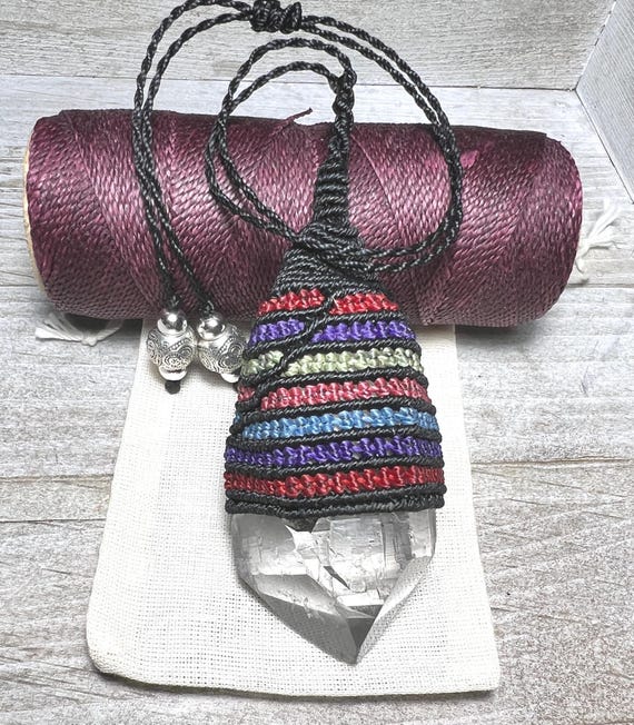 Car Crystals, Sun Catcher - Quartz Crystal Macrame Hanger