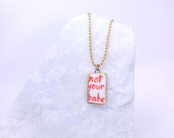 not your babe, Porzellankette, 22k Gold, weiß/rot