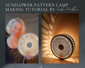 CERAMIC Sun / sunflower pattern LAMP making tutorial. Original craft video by Reka Valkai