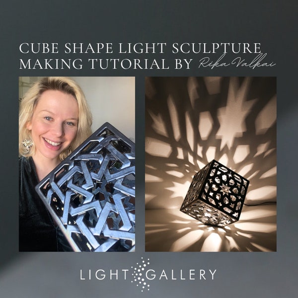 Woven pattern CERAMIC CUBE LAMP making tutorial. Original craft video by Reka Valkai