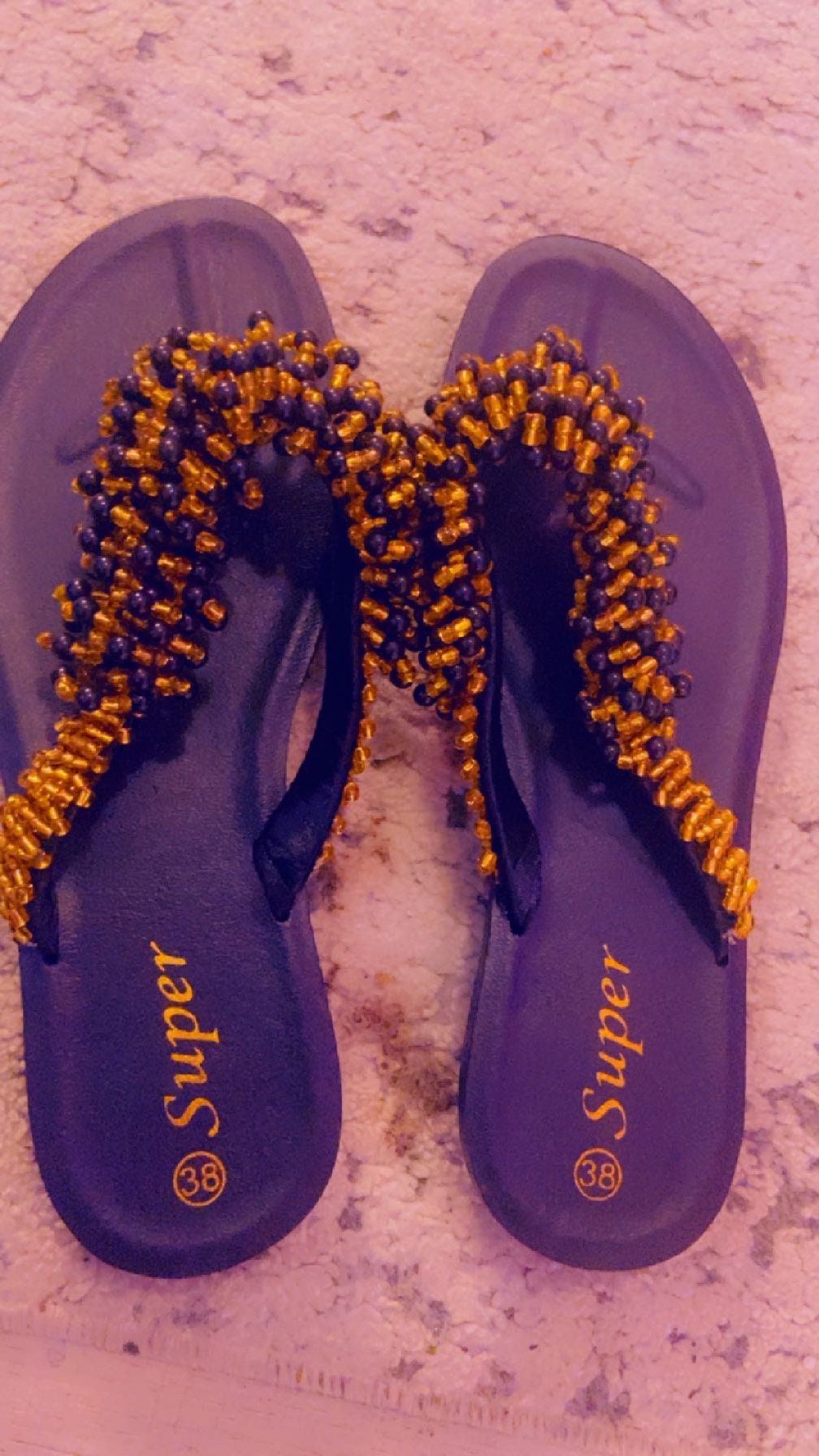 Beaded slippers sales