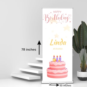 Kundenspezifisches Roll-up-Banner, Geburtstagsbanner, einziehbares Banner, Willkommenstafel, Hochzeitsdisplay, Ereignisbanner, Firmeneinführung, Banner