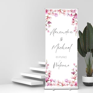 Custom Roll-up Banner, Custom Wedding Retractable Banner Stand, welcome board, Wedding Display,  Event banner, company introduction, banners