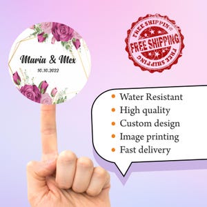 Trouwstickers, aangepaste rolstickers, bedankstickers, aangepaste labels, vrijgezellenfeest, vrijgezellenfeest, dooslabel, gunststickers, etiketten