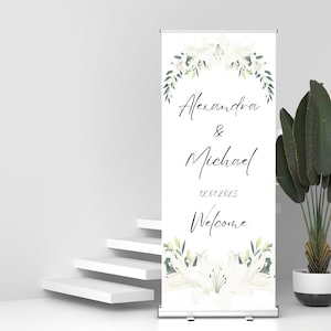 Custom Roll-up Banner, Custom Wedding Retractable Banner Stand, welcome board, Wedding Display,  Event banner, company introduction, banners