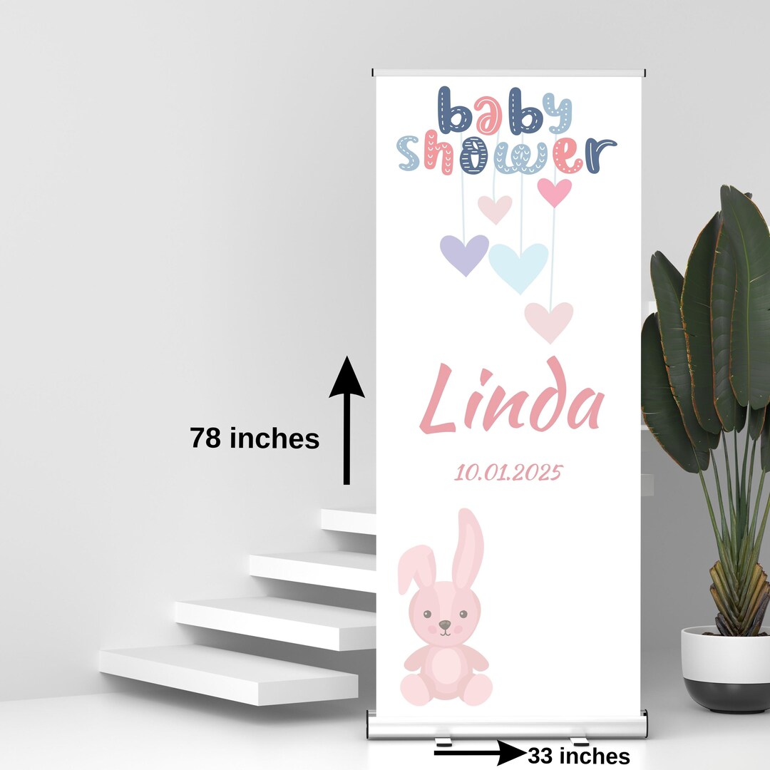 Custom Roll-up Banner, Baby Shower Banner ,retractable Banner, Welcome ...