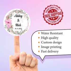 Trouwstickers, aangepaste rolstickers, bedankstickers, aangepaste labels, vrijgezellenfeest, vrijgezellenfeest, dooslabel, gunststickers, etiketten