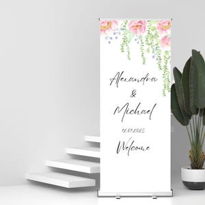 Custom Roll-up Banner, Custom Wedding Retractable Banner Stand, welcome board, Wedding Display,  Event banner, company introduction, banners