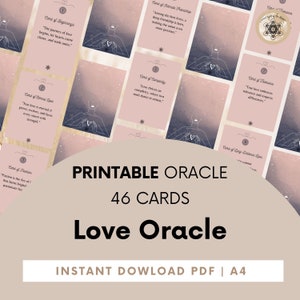 Das Liebes-Orakel-Karten-Deck, druckbares Liebes-Orakel-Deck, Orakel-Karten + PDF-Anleitung, digitales Liebes-Orakel-Karten-Deck, Liebes-Nachrichten-Deck.