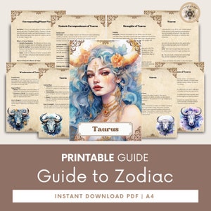 Guia de astrologia do signo do zodíaco de Touro, livro abrangente de horóscopo, aprenda insights de astrologia, guia astrológico.