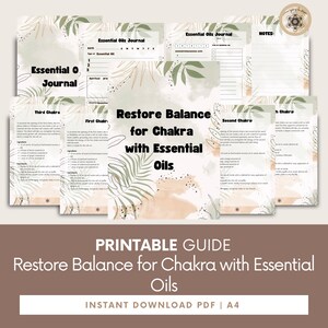 Chakra Balancing Essential Oils Guide, Holistic Healing Journal (PDF Digital Download)