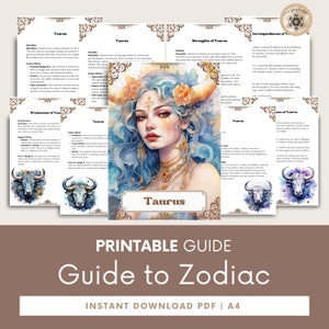 Guia de astrologia do signo do zodíaco de Touro, livro abrangente de horóscopo, aprenda insights de astrologia, guia astrológico.