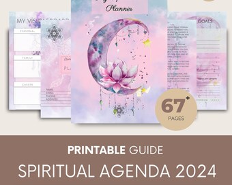 2024 Diary, Spiritual guide, Printable Journal, 2024 Agenda, Spiritual Journal, Personal Growth, Guidance, Lunar Calendar.