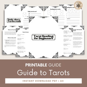Guida ai Tarocchi stampabili per principianti - Guida completa in PDF A4 per imparare i tarocchi, perfetta per migliorare le capacità di lettura delle carte