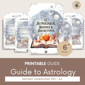 Guia de astrologia para impressão - Manual detalhado de astrologia em PDF e diário para iniciantes, guia definitivo para astrologia.