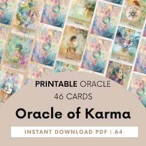 Baraja de cartas Karma Oracle, Lectura de karma, Lectura kármica, Karma, Oracle - Guía y tarjetas de oráculo imprimibles