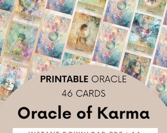 Mazzo di carte dell'Oracolo del Karma, Lettura Karmica, Registri Akashici (stampabili)