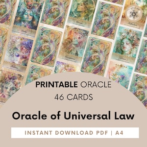 Cartas Oráculo de Ley Universal, Ley de Atracción, Ley de Vibración, Ley de Acción, Adivinación, Descarga digital