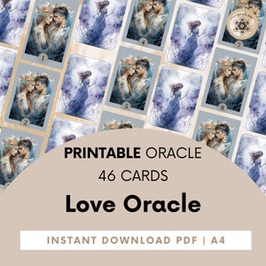 Les cartes Love Oracle, Printable Love Oracle Deck, Oracle Cards + PDF Guide, Digital Love Oracle Card Deck, Love Messages Deck.