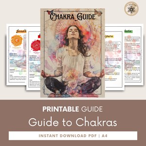 Printable Chakra Guide - Detailed PDF A4 Guide for Seven Chakras, Balance your Energy Centres, Chakra Journal