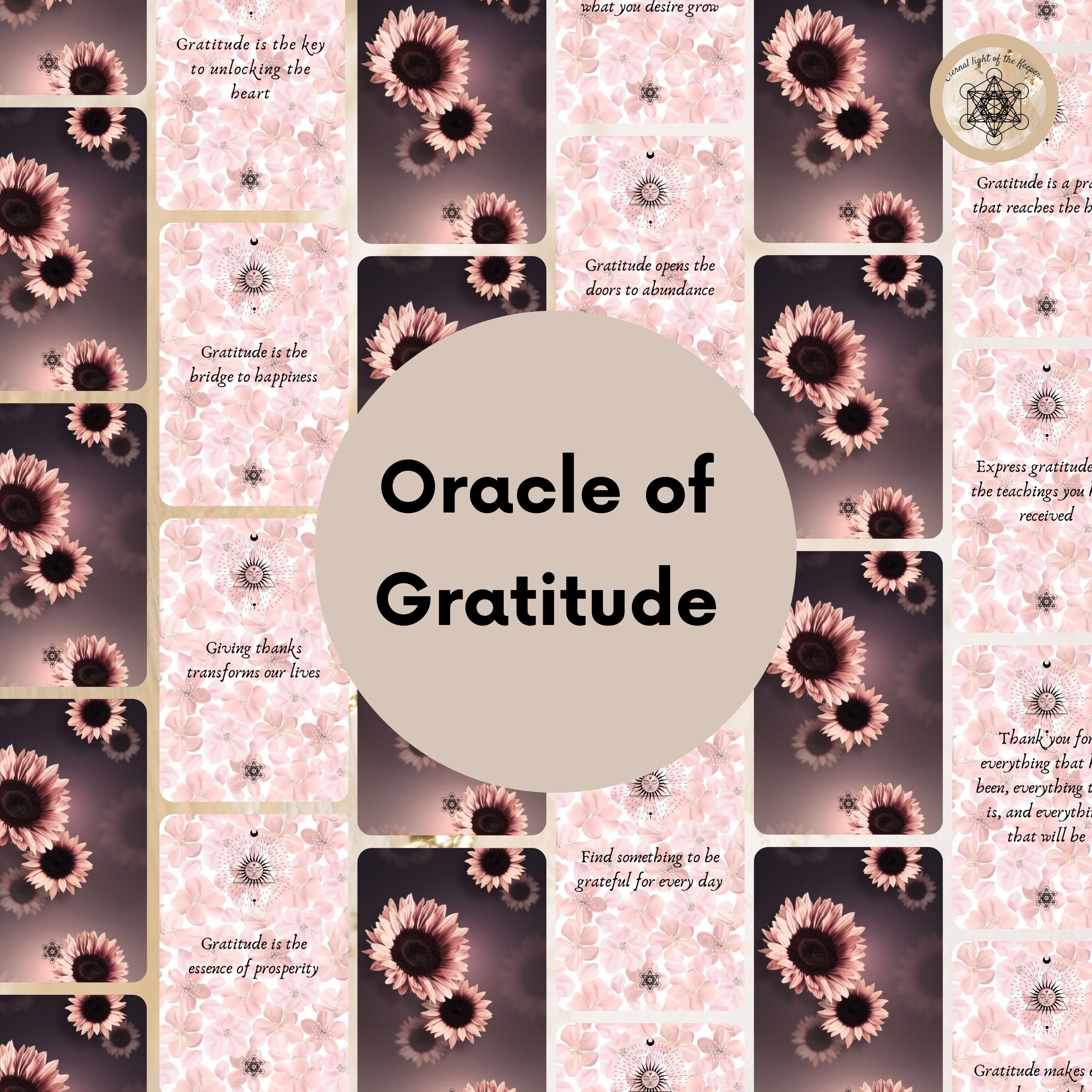The Gratitude Oracle, Printable Gratitude Cards, Digital Oracle of