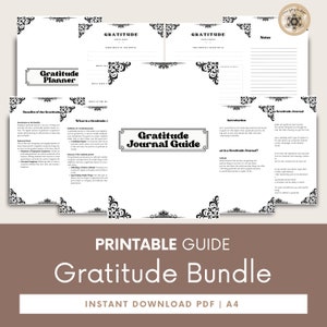 BUNDLE: Gratitude Planner + Gratitude Journal Guide, Daily Gratitude Journal, thankfulness Journal, Grateful
