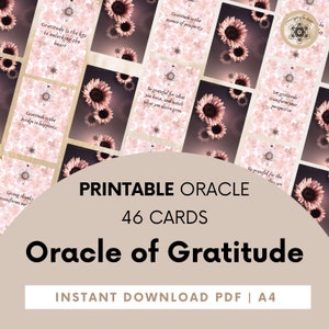 The Gratitude Oracle, Printable Gratitude Cards, Digital Oracle of Gratitude, Mindfulness Cards, Manifest Cards.
