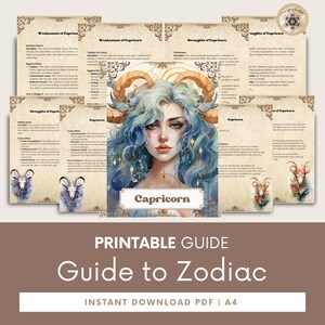 Guia de astrologia do signo do zodíaco de Capricórnio, livro abrangente de horóscopo, aprenda insights de astrologia, guia astrológico.