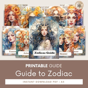 Guía imprimible del zodíaco: PDF detallado del zodíaco, signos del zodíaco y sus características, guía definitiva para la astrología.