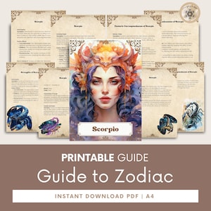 Guia de astrologia do signo do zodíaco de Escorpião, livro abrangente de horóscopo, aprenda insights de astrologia, guia astrológico.