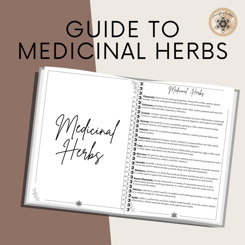 Printable Herbal Medicine Guide: A4 PDF on Medicinal Herbs, Herbal ...